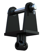Digga Excavator Auger Drive Hitch: Single pin hitch render (separate embedded image over the photo)