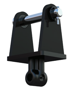 Digga Excavator Auger Drive Hitch: Single pin hitch render (separate embedded image over the photo)