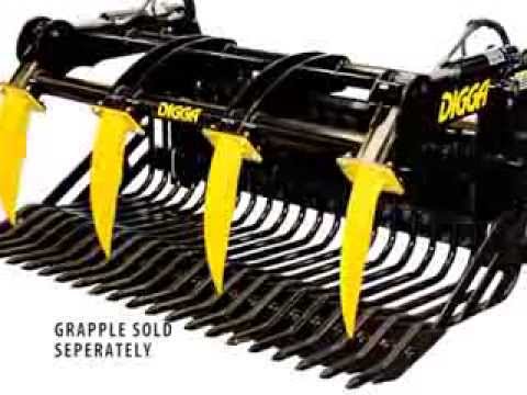 Rock Buckets and Grapple for Skid Steer Loaders and Tractors video 2