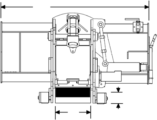 Digga 300 mm Road Profiler for Standard Flow Skid Steers: SP300 front view technical drawing, embedded raster