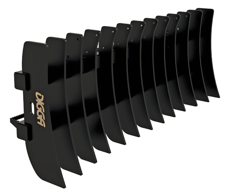 Digga Stick Rake for Tractors with Euro Hitch: euro hitch stick rake render