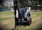 Telescopic Piling Extension with Built-In Multifit Frame - Suits PD3-PD10HF Drives: TPE on a skid steer